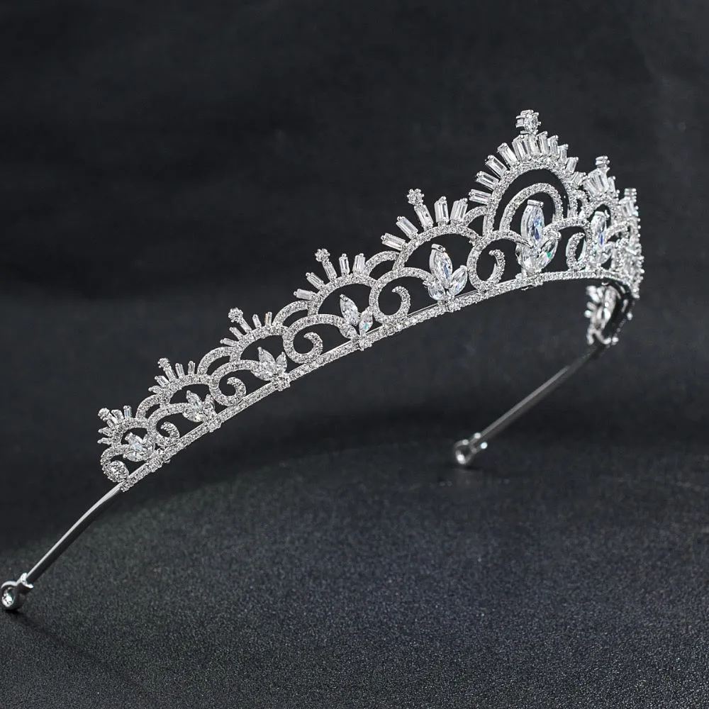 Cubic zircon wedding  bridal royal tiara diadem crown CH10125