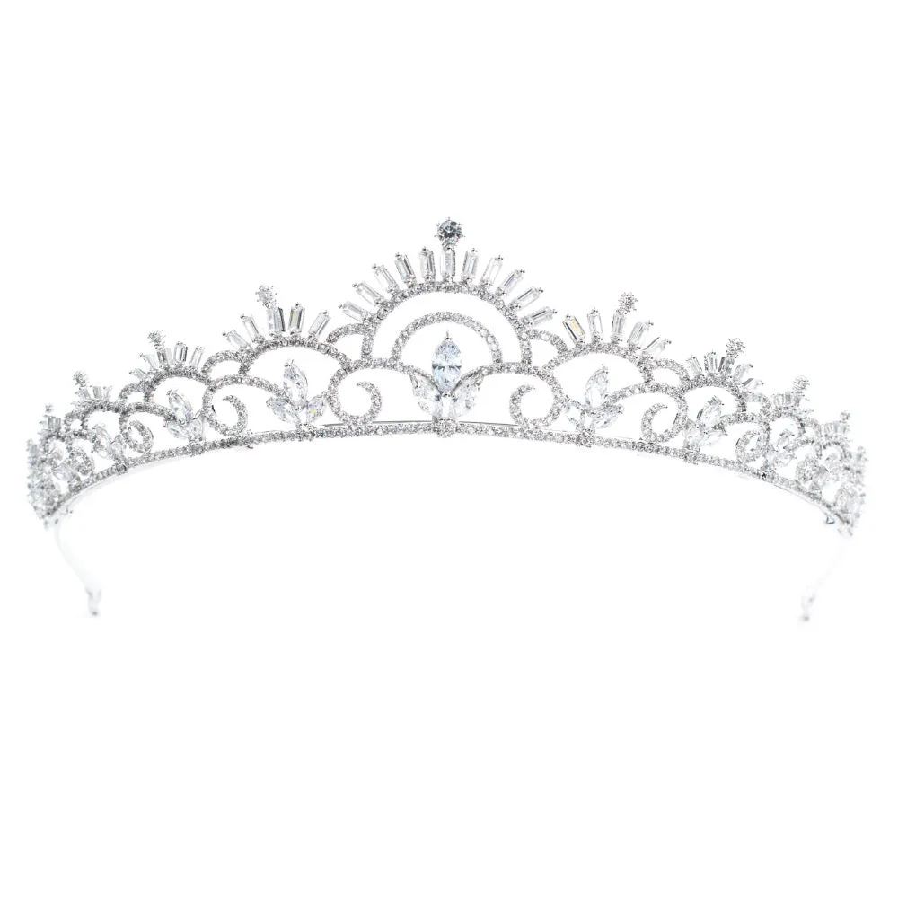 Cubic zircon wedding  bridal royal tiara diadem crown CH10125