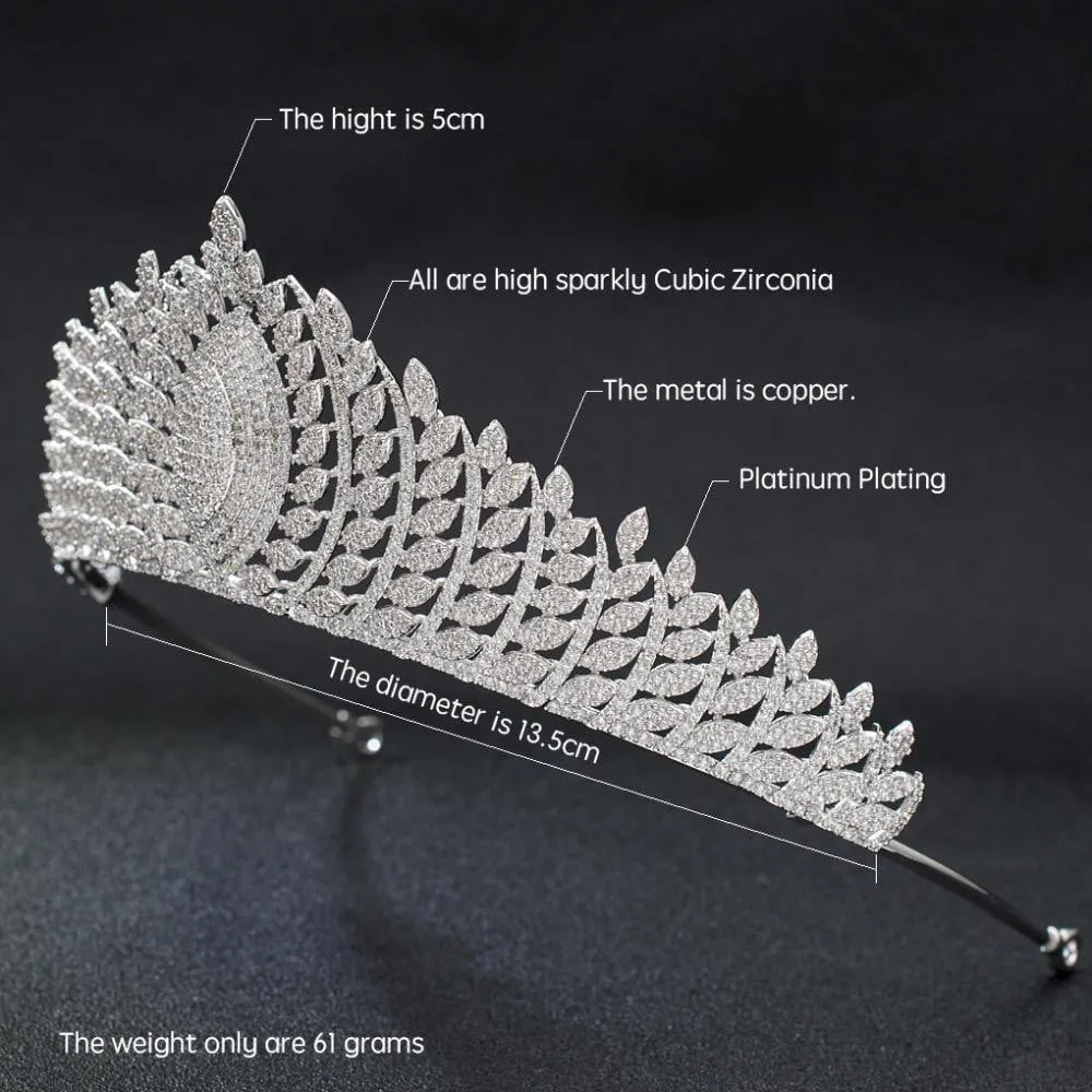 Cubic zirconia wedding bridal tiara diadem hair jewelry CH10203