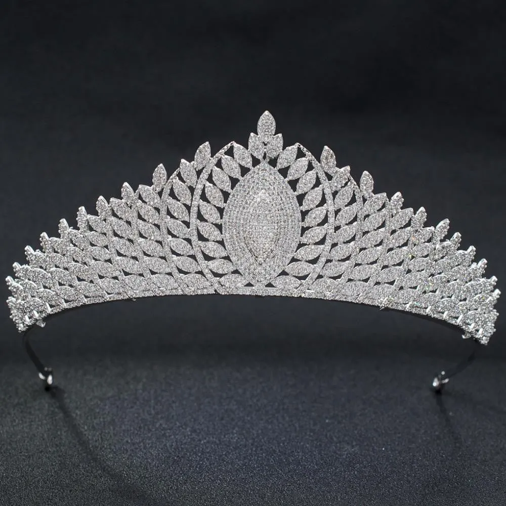 Cubic zirconia wedding bridal tiara diadem hair jewelry CH10203