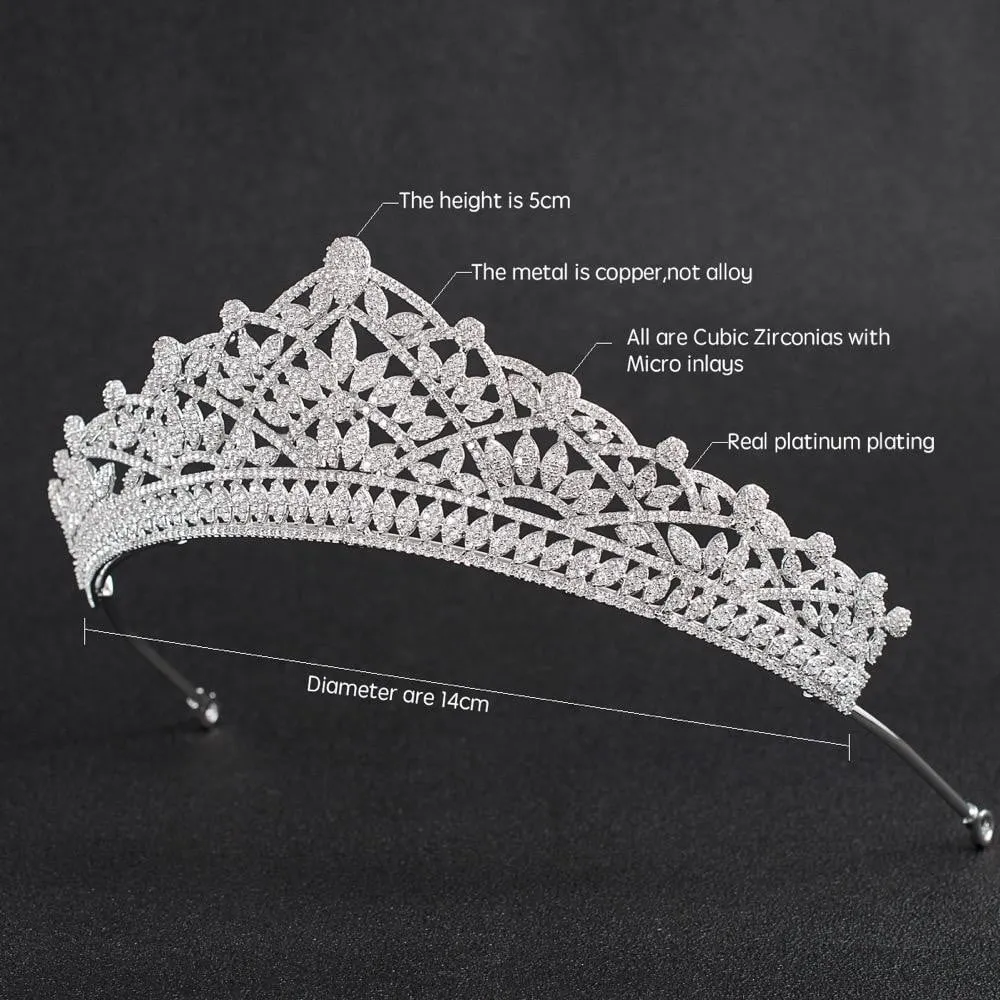 Cubic zirconia wedding bridal tiara diadem hair jewelry CH10211