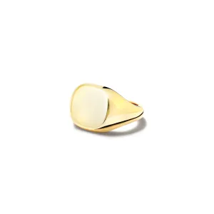 Cushion Medium Signet Ring Yellow Gold