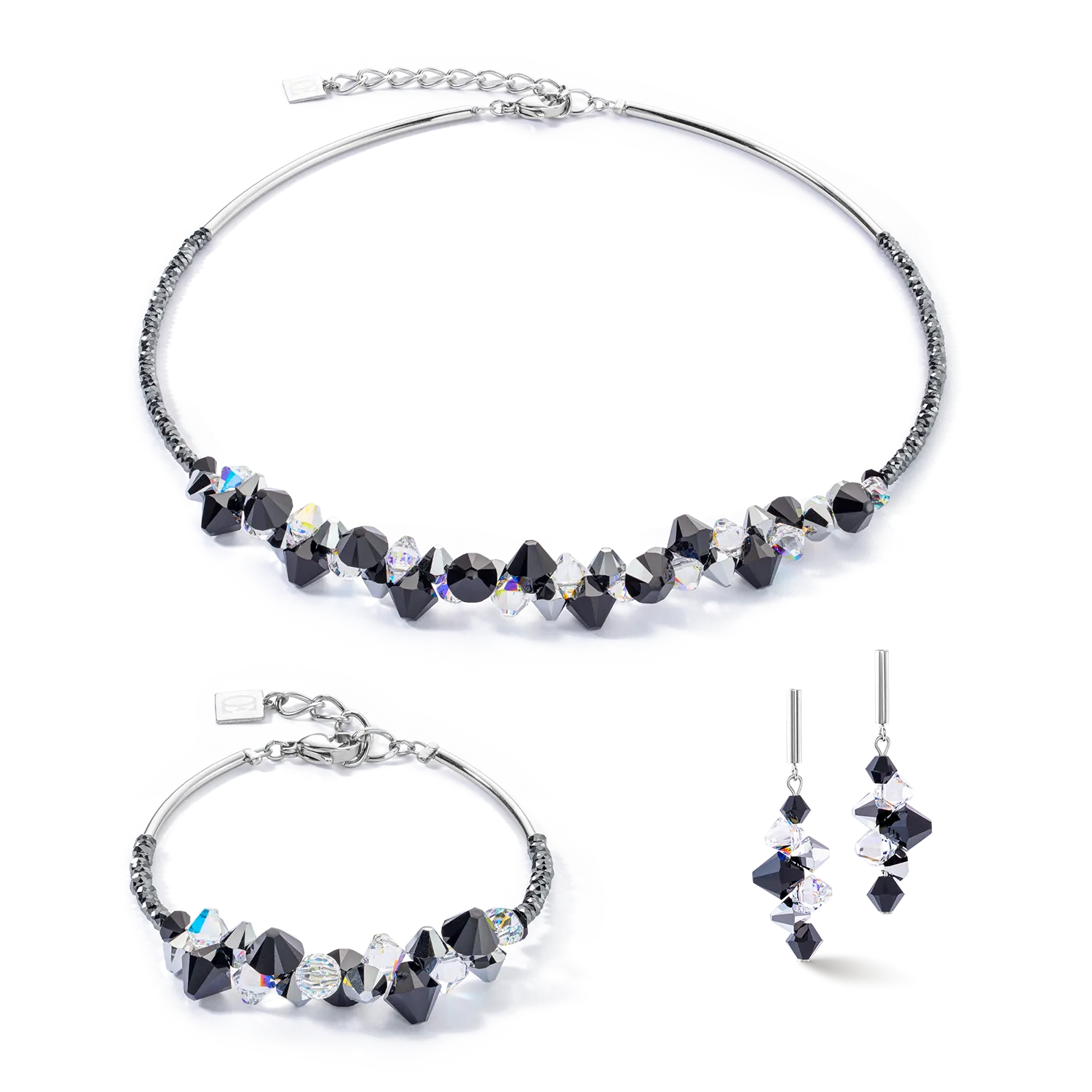 Dancing Crystals Update bracelet silver-black