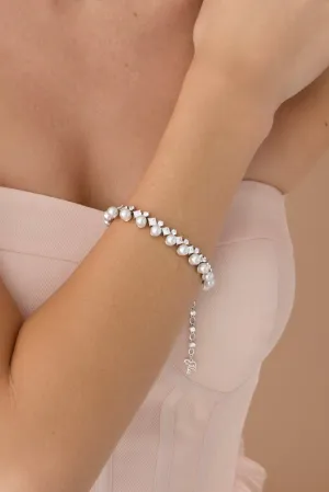 DARA Simulated Diamond and Pearl Bracelet