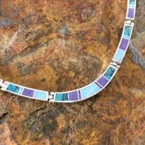 David Rosales Shalako Inlay Sterling Silver Necklace