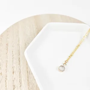 Delicate Clear Quartz Druzy Necklace