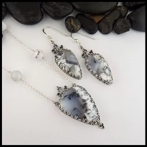 Dendritic Opal Pendant & Earring Set