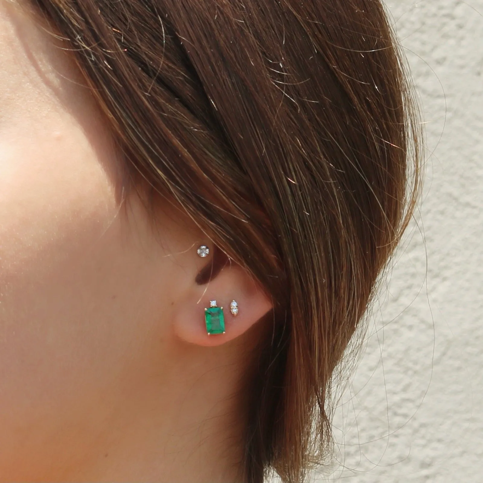 Diamond Accent Emerald Stud Earrings