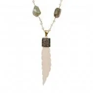 DIAMOND & BONE FEATHER NECKLACE