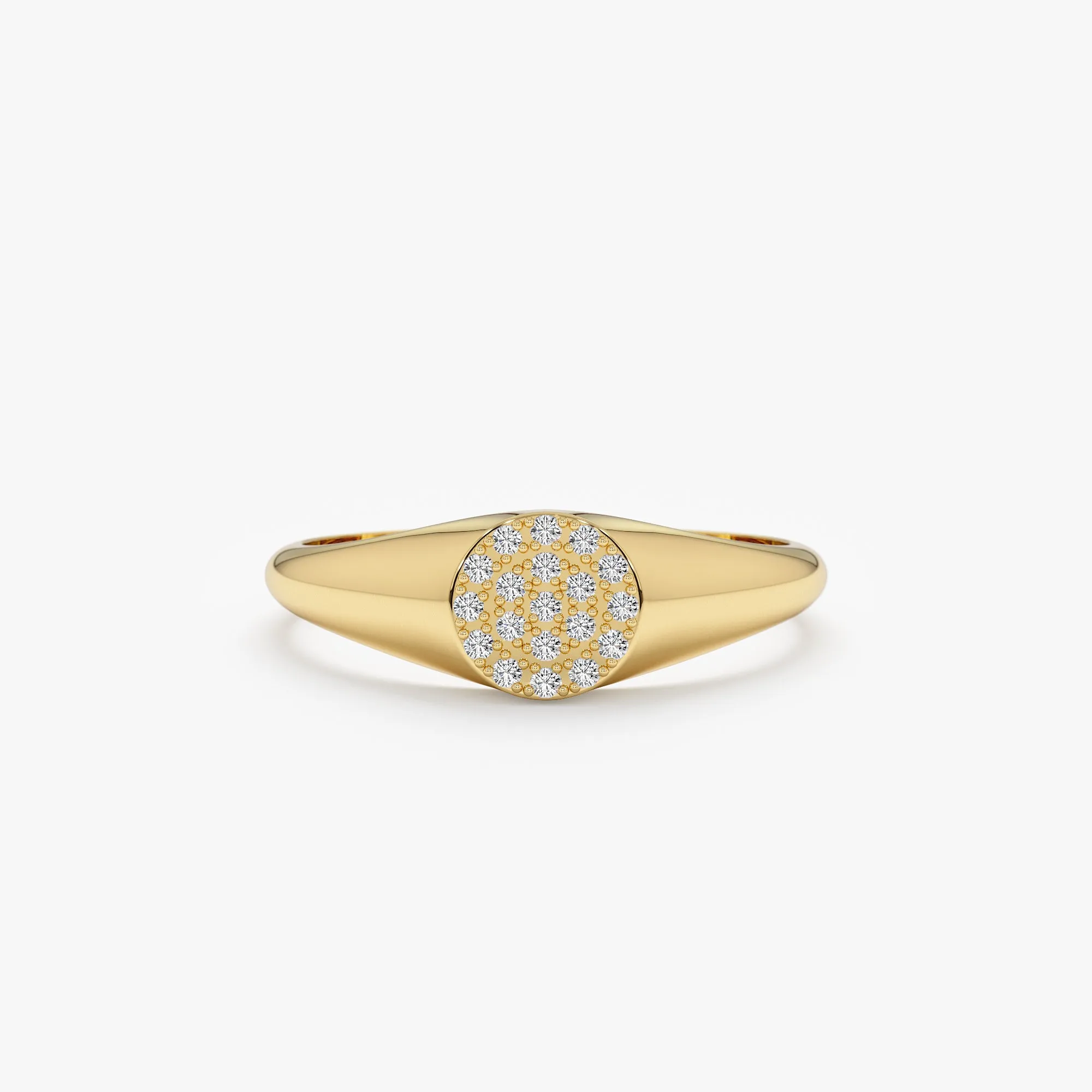 Diamond Circle Signet Ring, Monroe