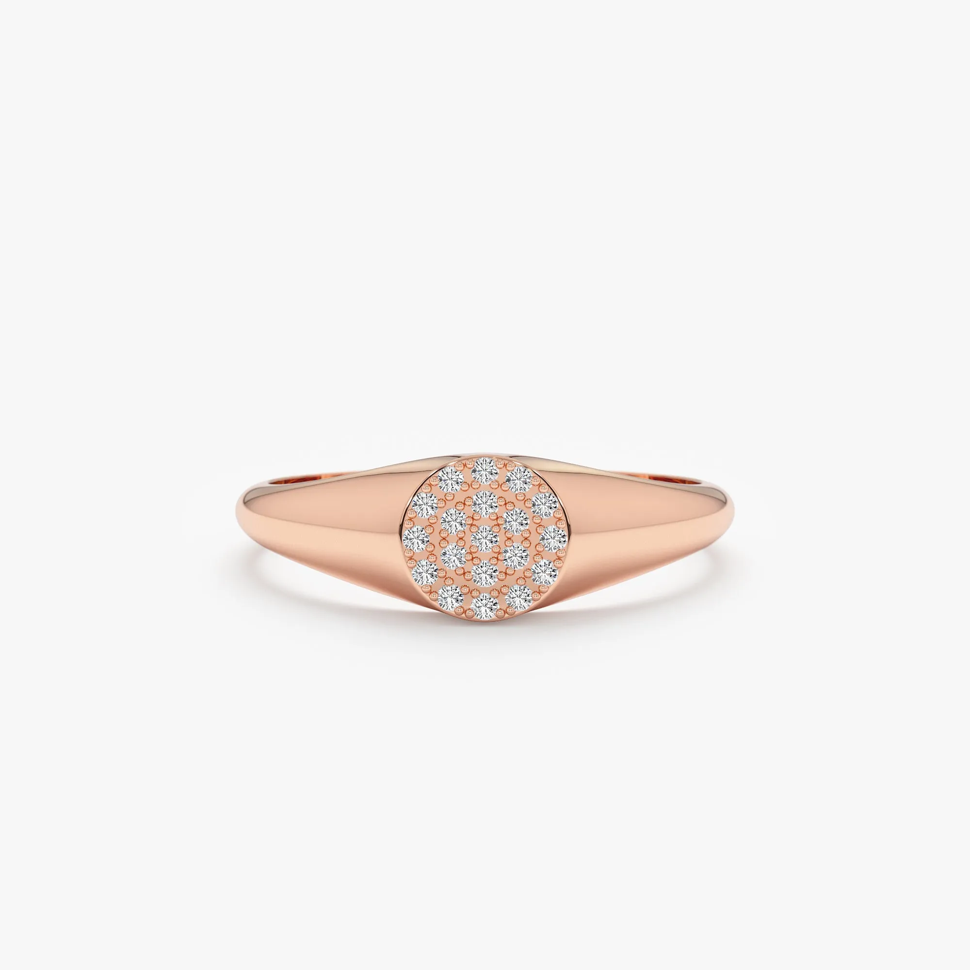 Diamond Circle Signet Ring, Monroe