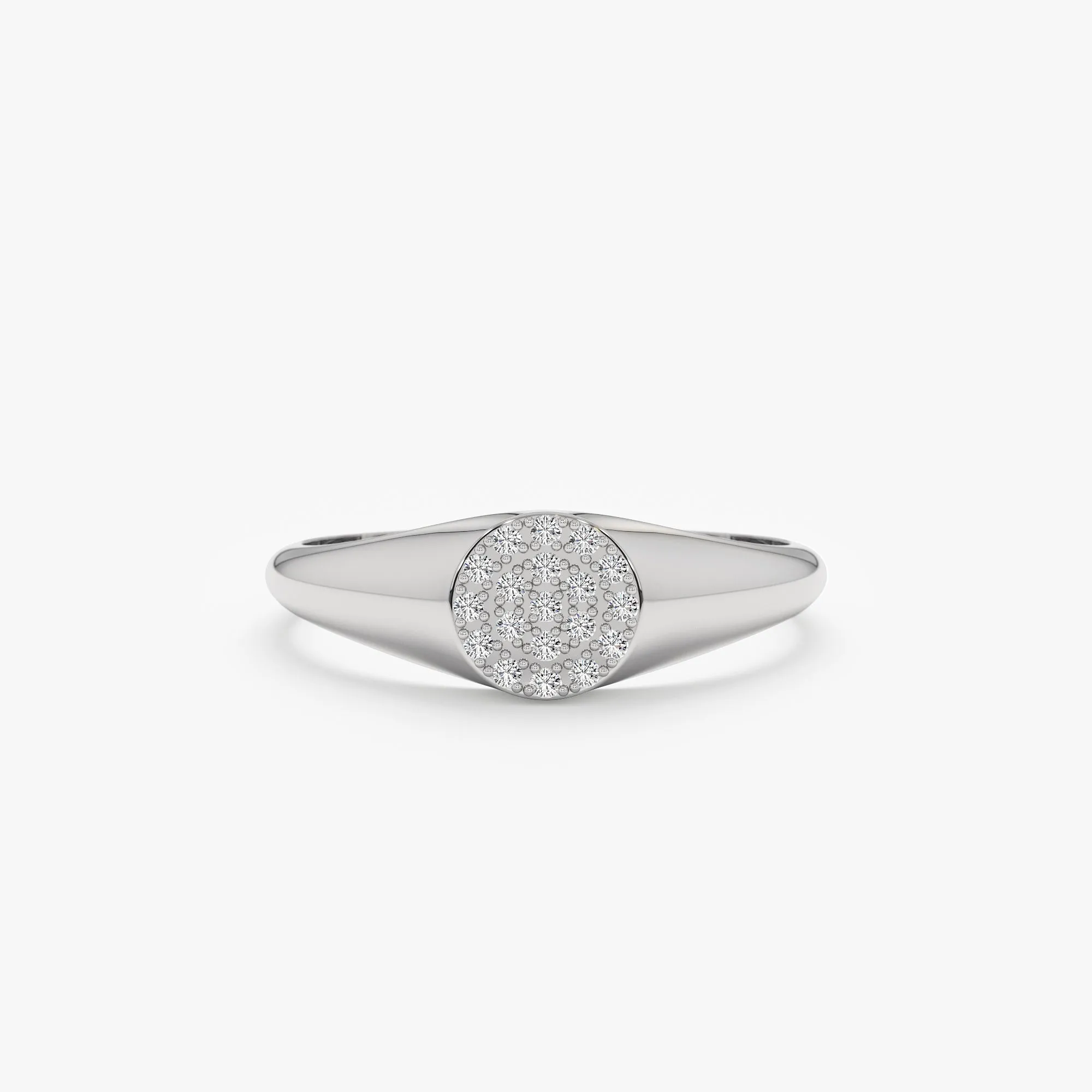 Diamond Circle Signet Ring, Monroe