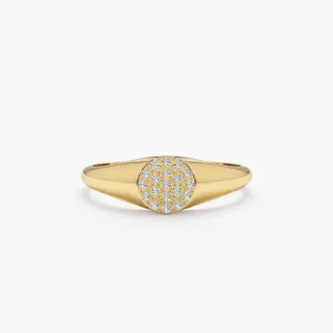 Diamond Circle Signet Ring, Monroe