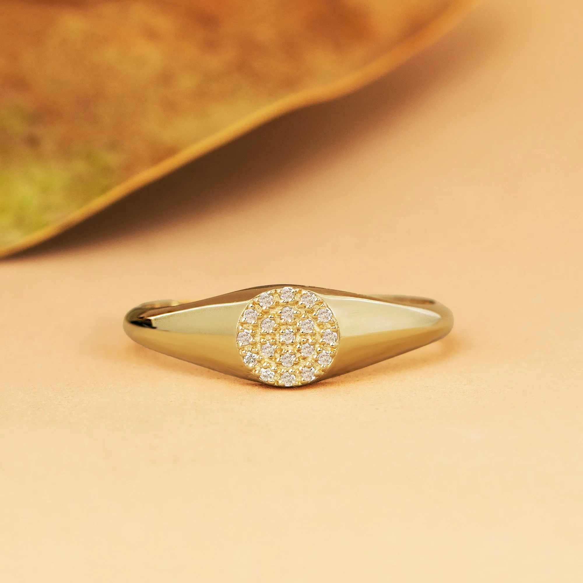 Diamond Circle Signet Ring, Monroe