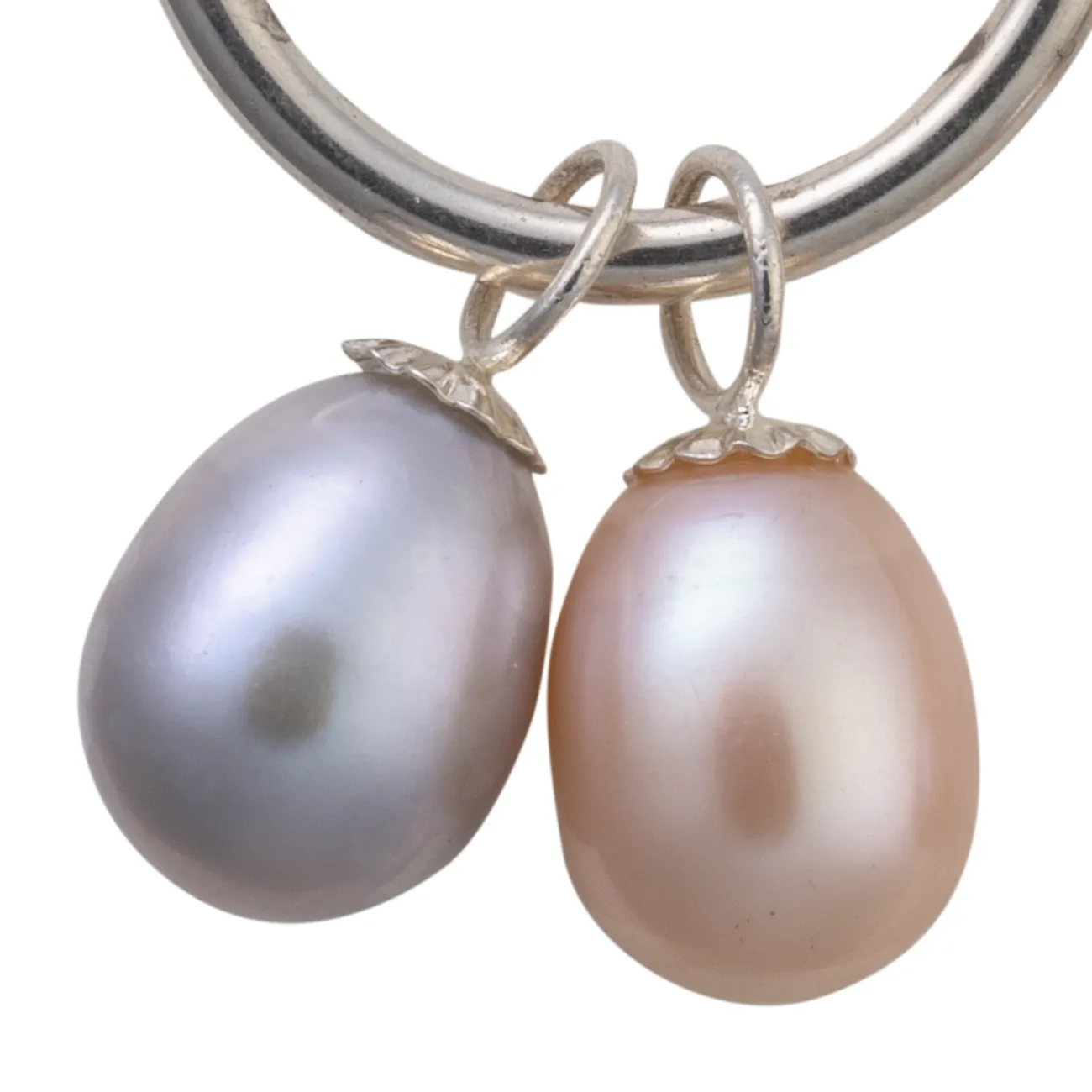 Double pearl hoop earrings