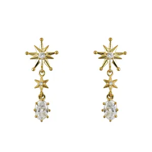 Drop Earring Diamante Evening Star Gold