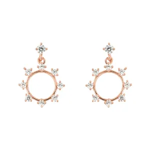 Drop Earring Diamante Studded Ring