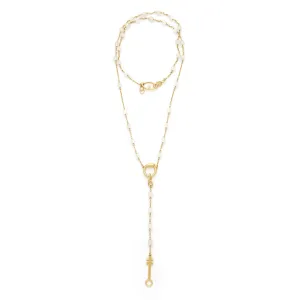 Egyptian Rosary Necklace - 18kt Gold-Plated Sterling Silver