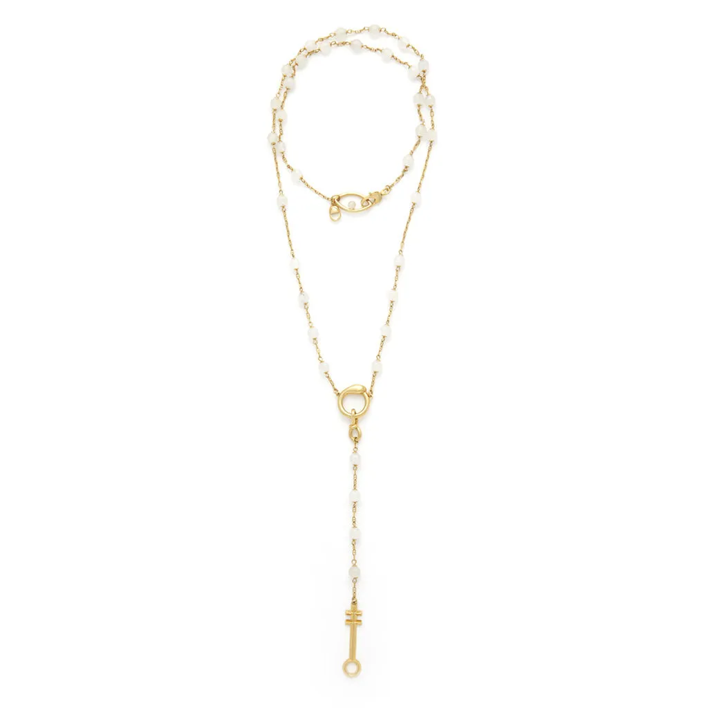 Egyptian Rosary Necklace - 18kt Gold-Plated Sterling Silver