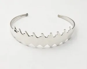 Eight Person Shell (8 ) Rowing Abstract Design Cuff Bracelet by Rubini Jewelers