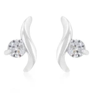 Elaine Twisting Solitaire CZ Stud Earrings  | 0.5ct