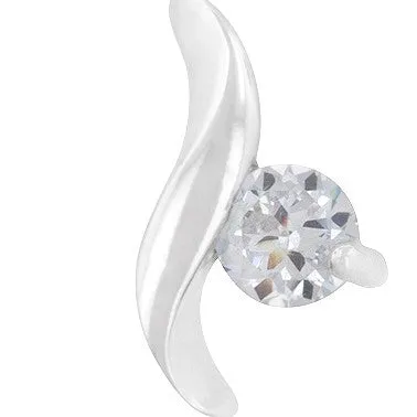 Elaine Twisting Solitaire CZ Stud Earrings  | 0.5ct