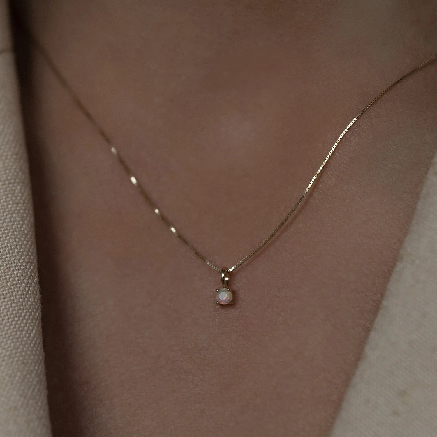 Element Necklace | 14k Gold & Opal