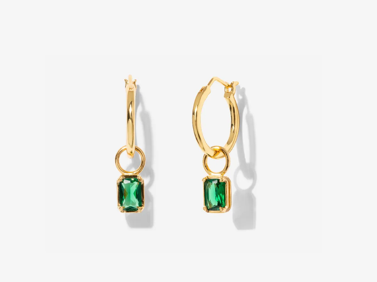 Emerald Baguette Earrings Charm