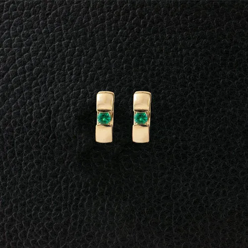 Emerald Huggie Earrings