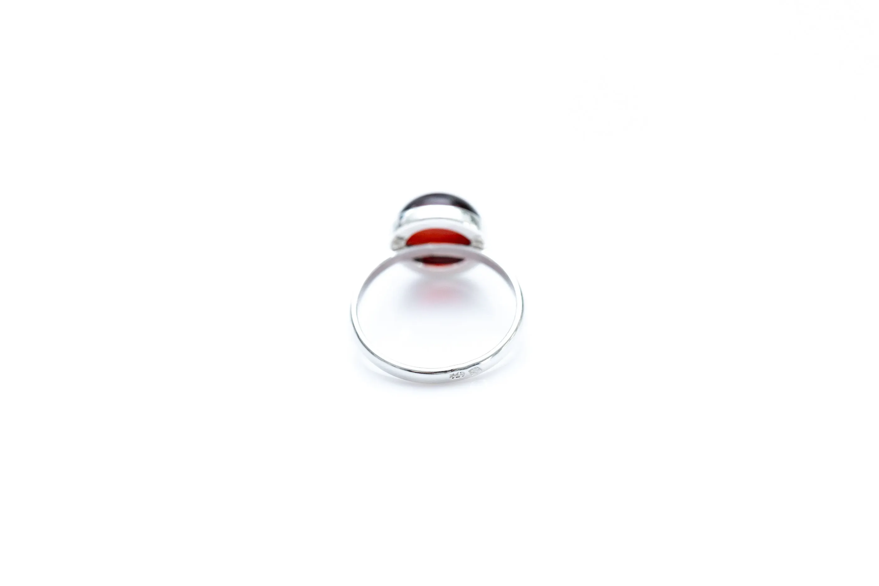 ESSENTIALS Cherry Red Amber Solitaire Ring