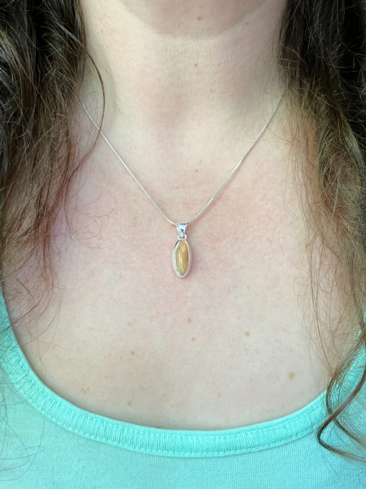 Ethiopian Opal Pendant Necklace