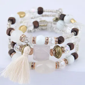 European And American Big-Name Women'S Bracelet Retro Crystal Agate Beaded Multi-Layer Winding Bracelet Bracelet