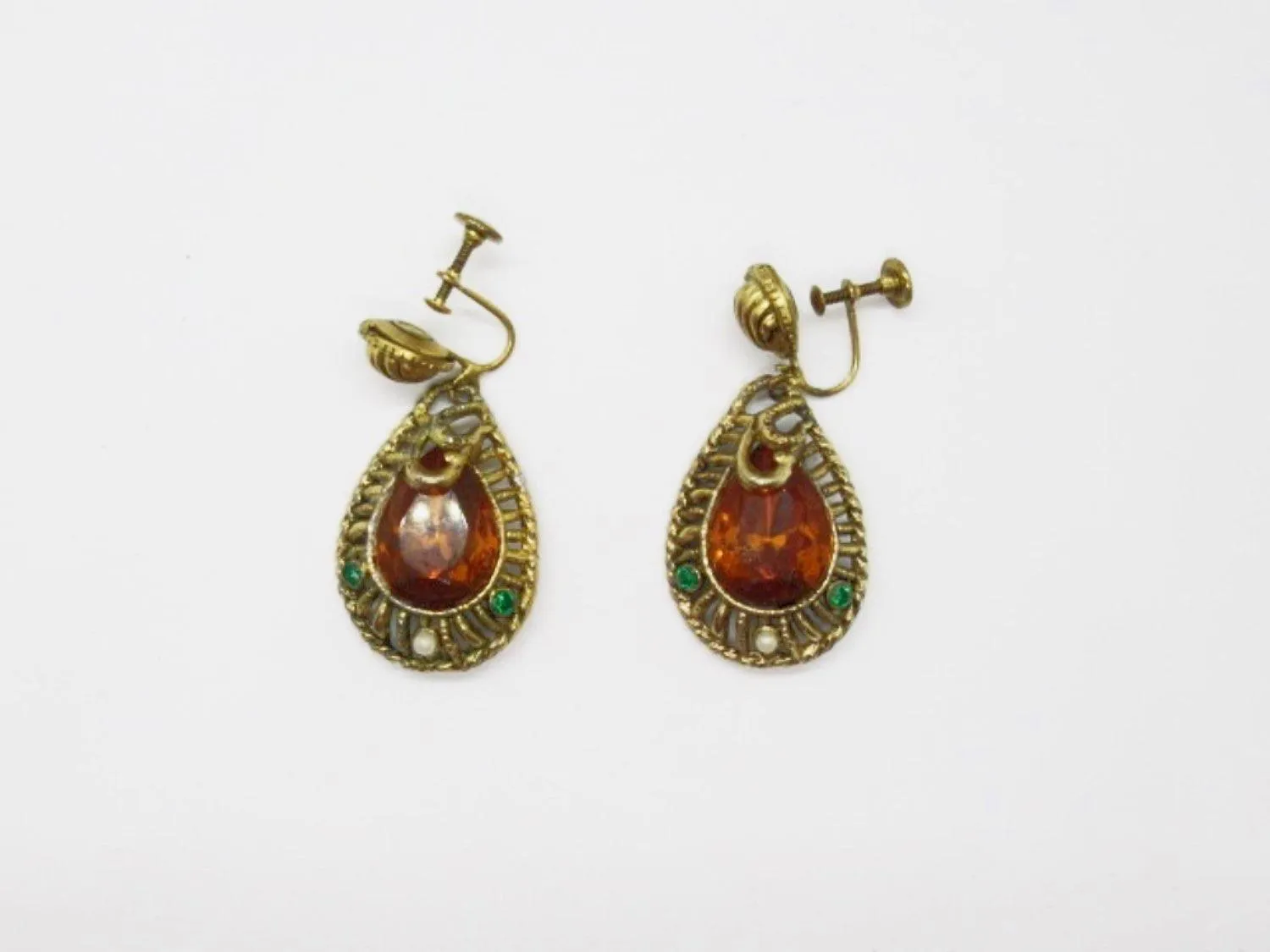 Exotic Vintage Egyptian Style Drop Earrings