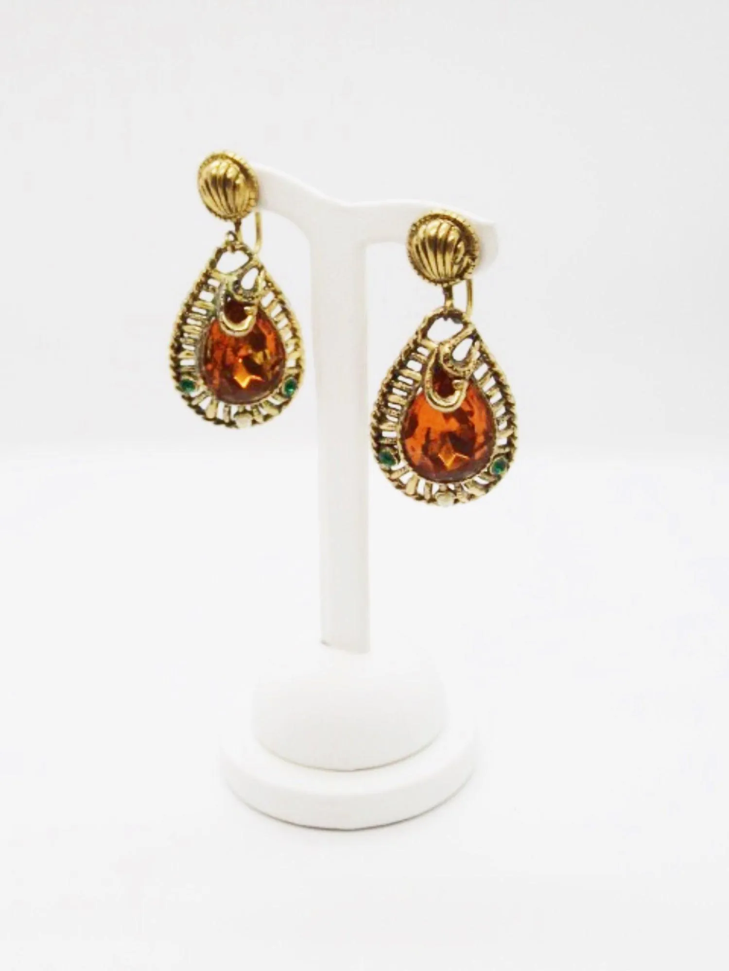 Exotic Vintage Egyptian Style Drop Earrings