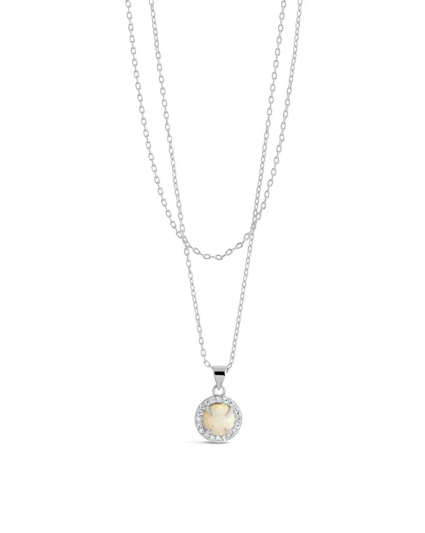 Fabienne CZ & Opal Charm Layered Necklace