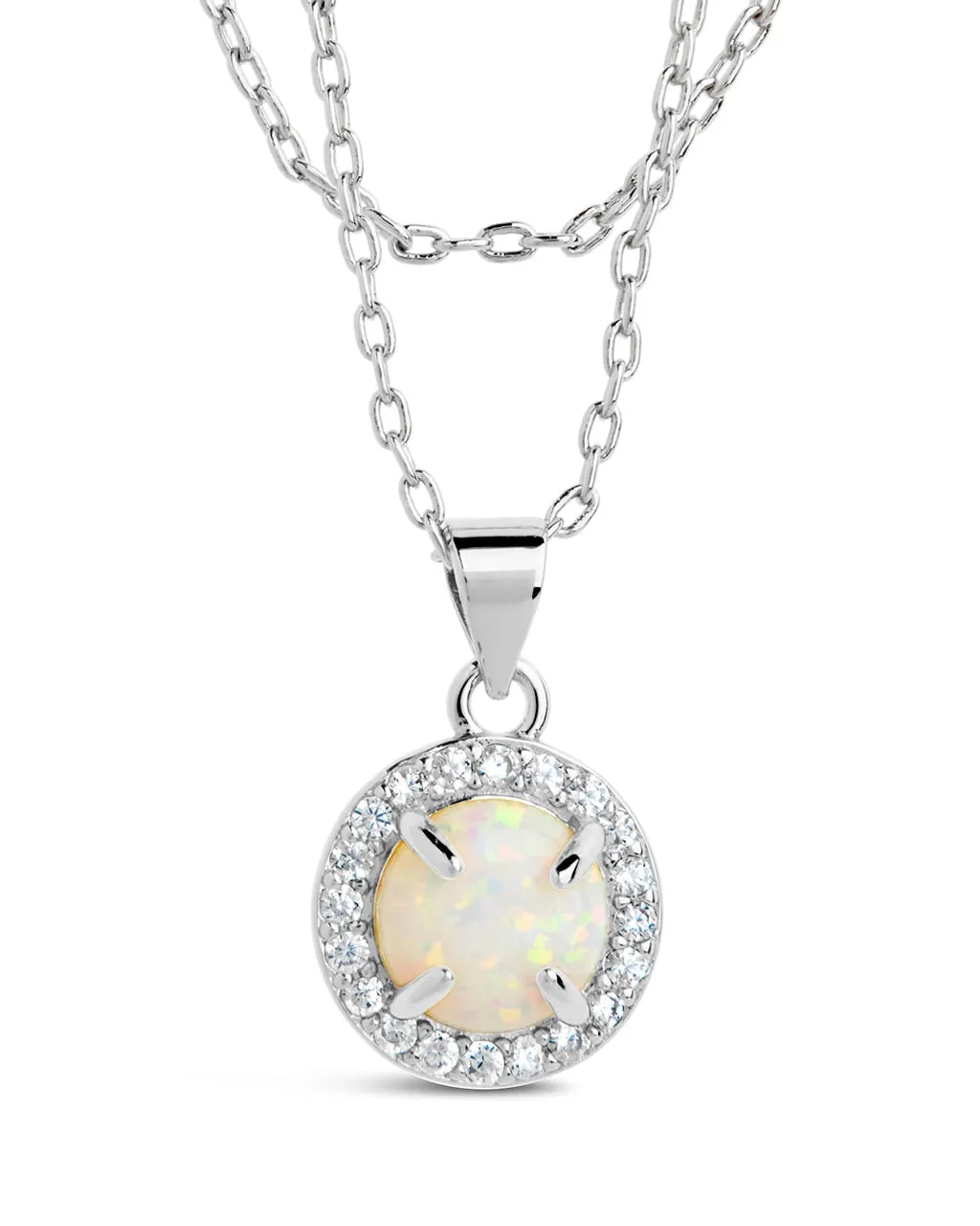 Fabienne CZ & Opal Charm Layered Necklace