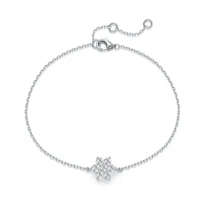 FANCIME Moissanite Flower 14K White Gold Bracelet