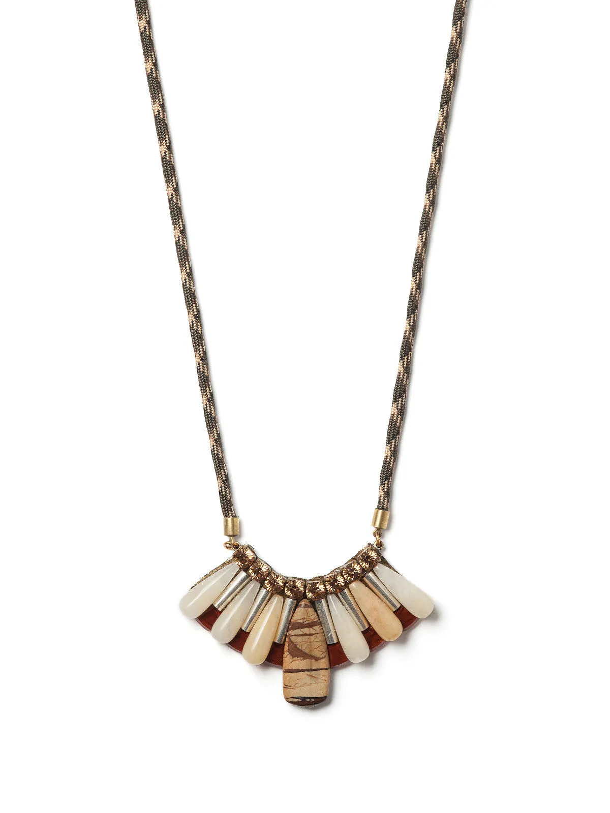 Fanning Stones Bib Necklace #X05N