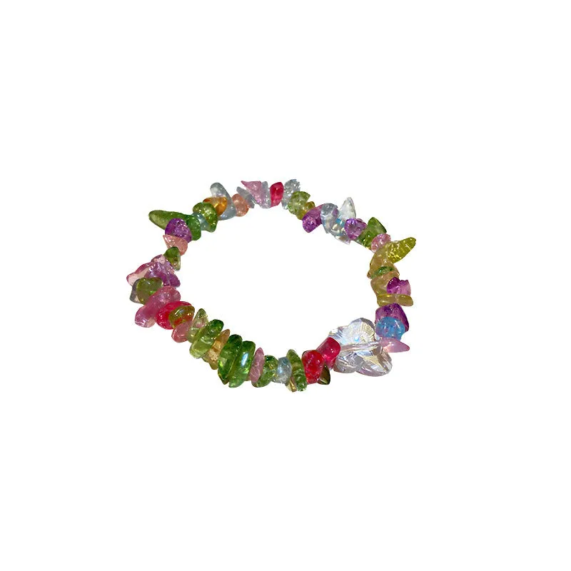 Fashion Irregular Color Stone Butterfly Bracelet