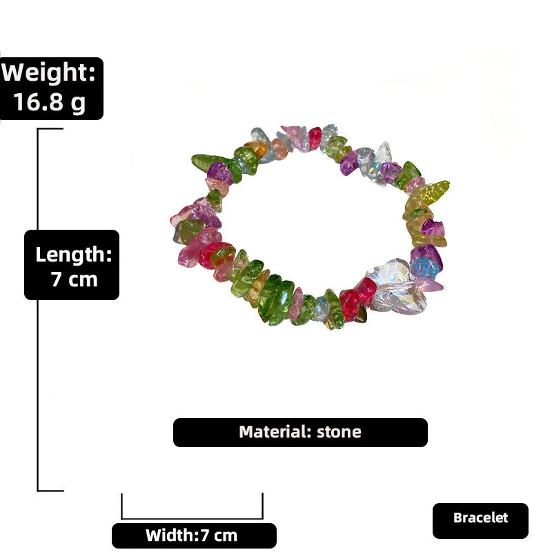 Fashion Irregular Color Stone Butterfly Bracelet