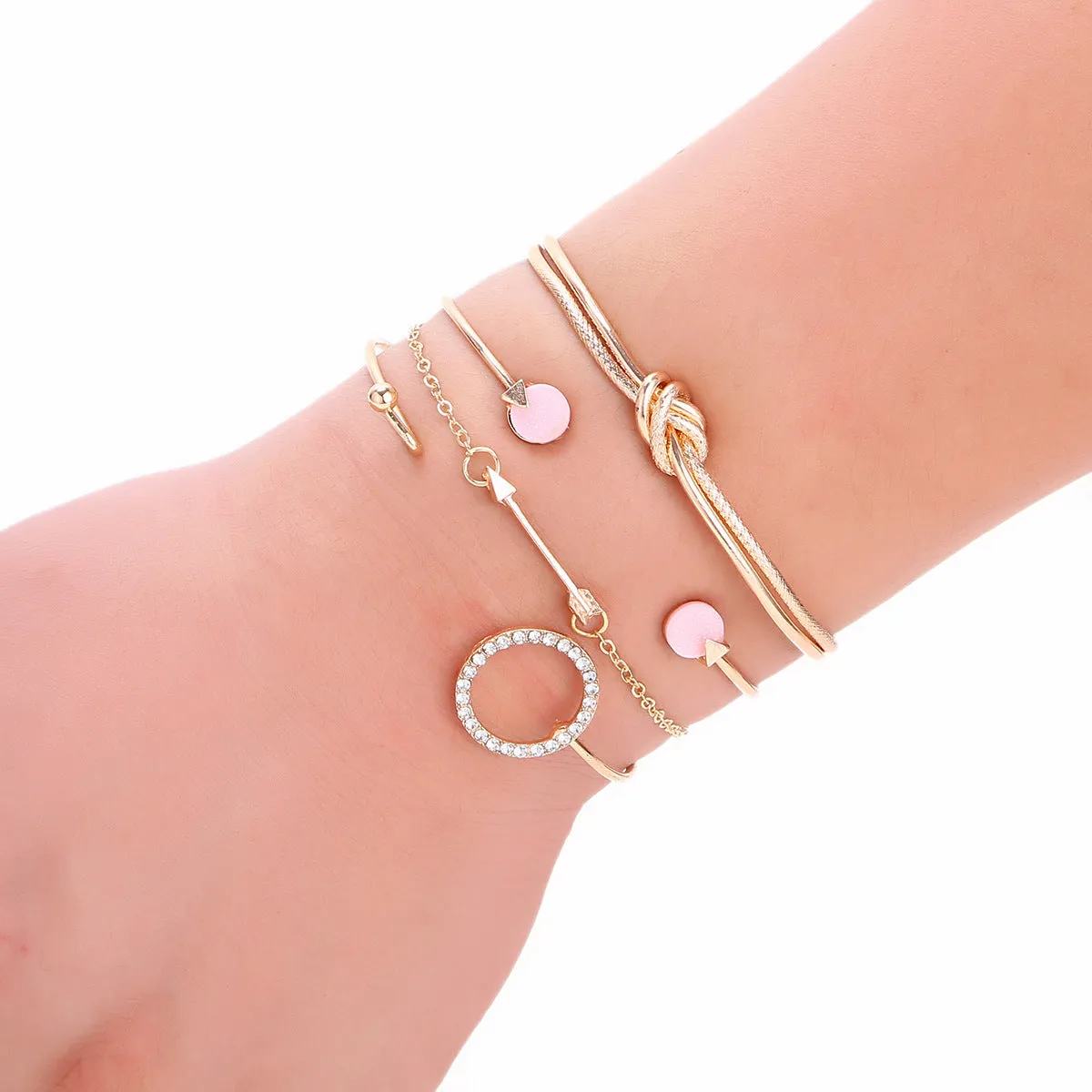 Fashion Round Alloy Arrow Bracelet Four-piece Set