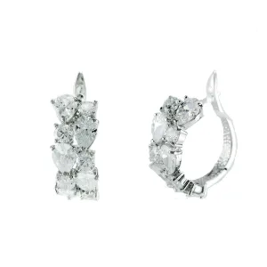 Fauna Pear Cluster Hoop Earrings | 7ct