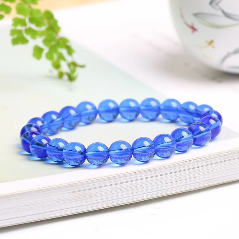 Faux Crystal Single Loop Glass Bracelet