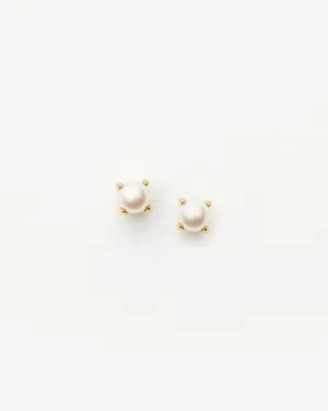 Fine Pearl Stud Earrings | 14k Solid Gold/Pearl