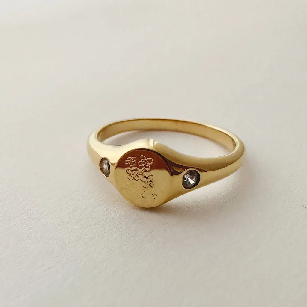 Flora Signet Ring