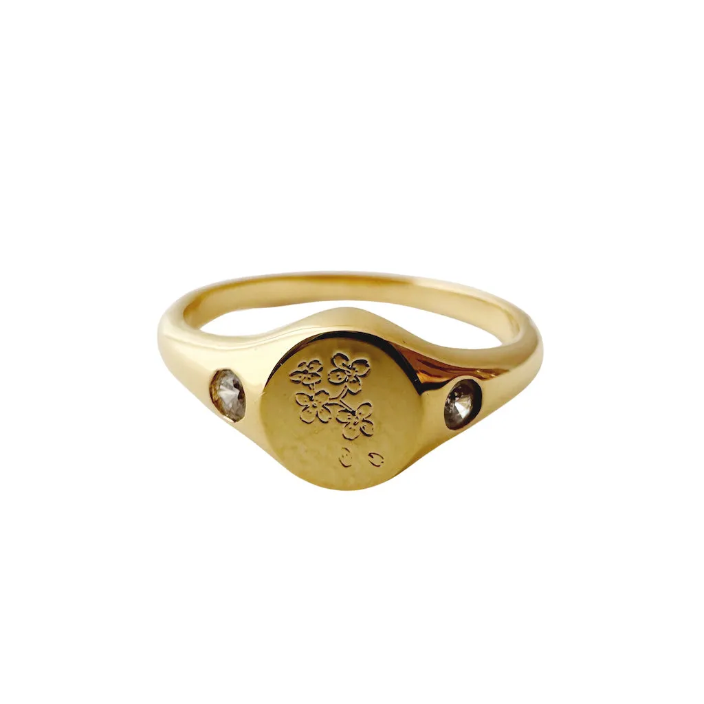 Flora Signet Ring