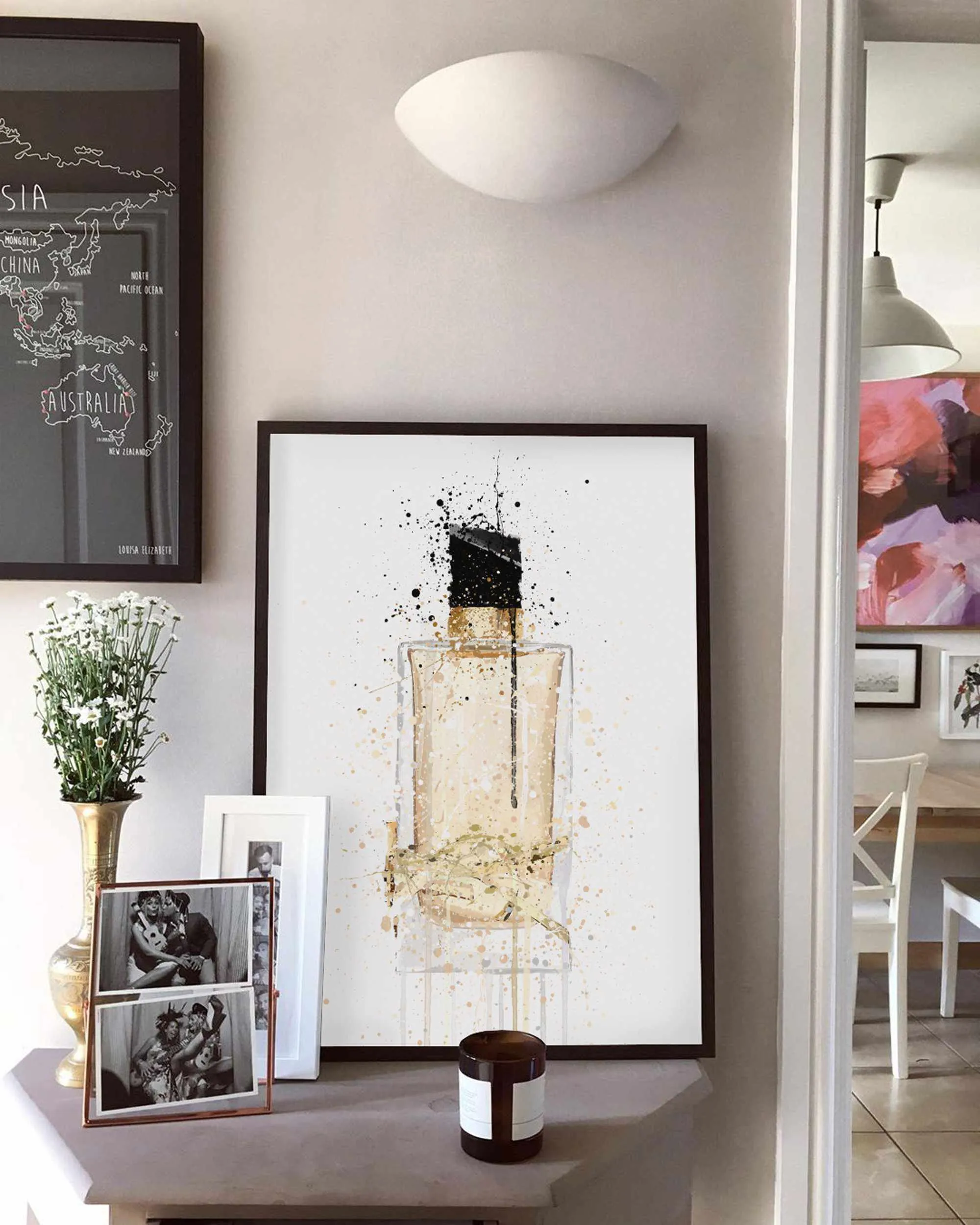 Fragrance Bottle Wall Art Print 'Platinum Gold'