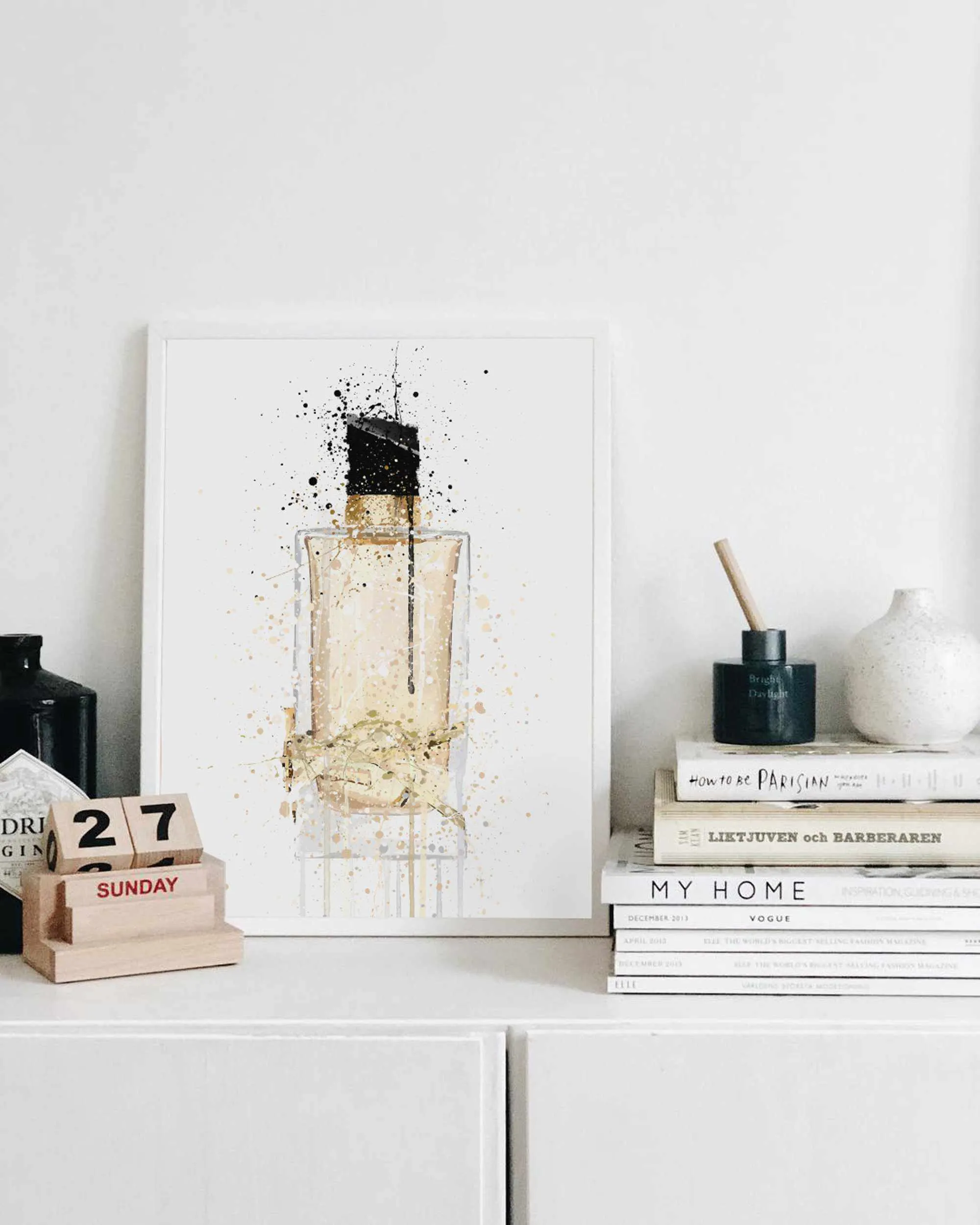 Fragrance Bottle Wall Art Print 'Platinum Gold'