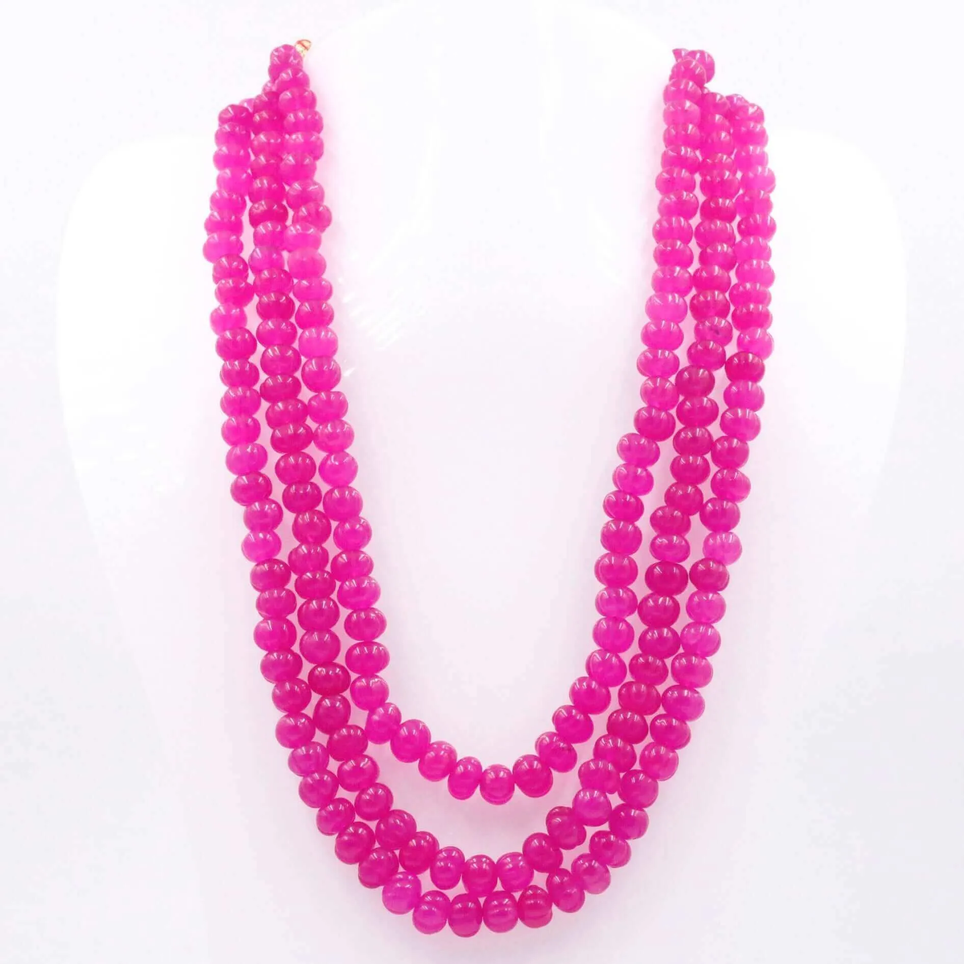 Fuchsia Pumpkin Necklace Quartz Necklace Fuchsia Pink Quartz Necklace Gemstone Necklace Beaded Necklace Pink Pumpkin Necklace SKU 6142884