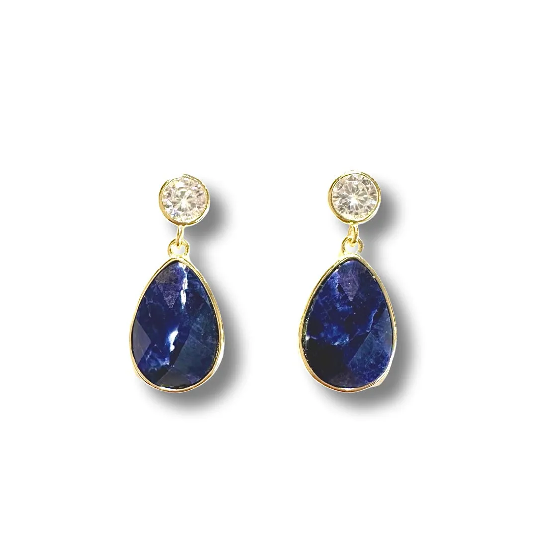 Gemma Teardrop Gemstone Earrings